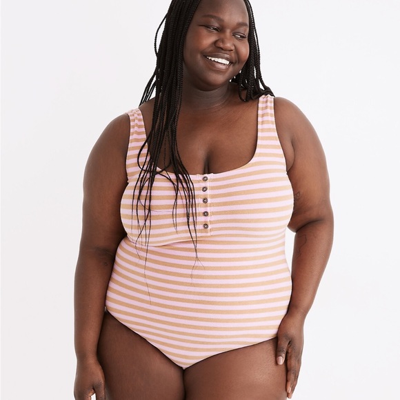 Madewell Other - NWT - Madewell Plus Madewell Striped Terry One-Piece Swimsuit - Size Medium